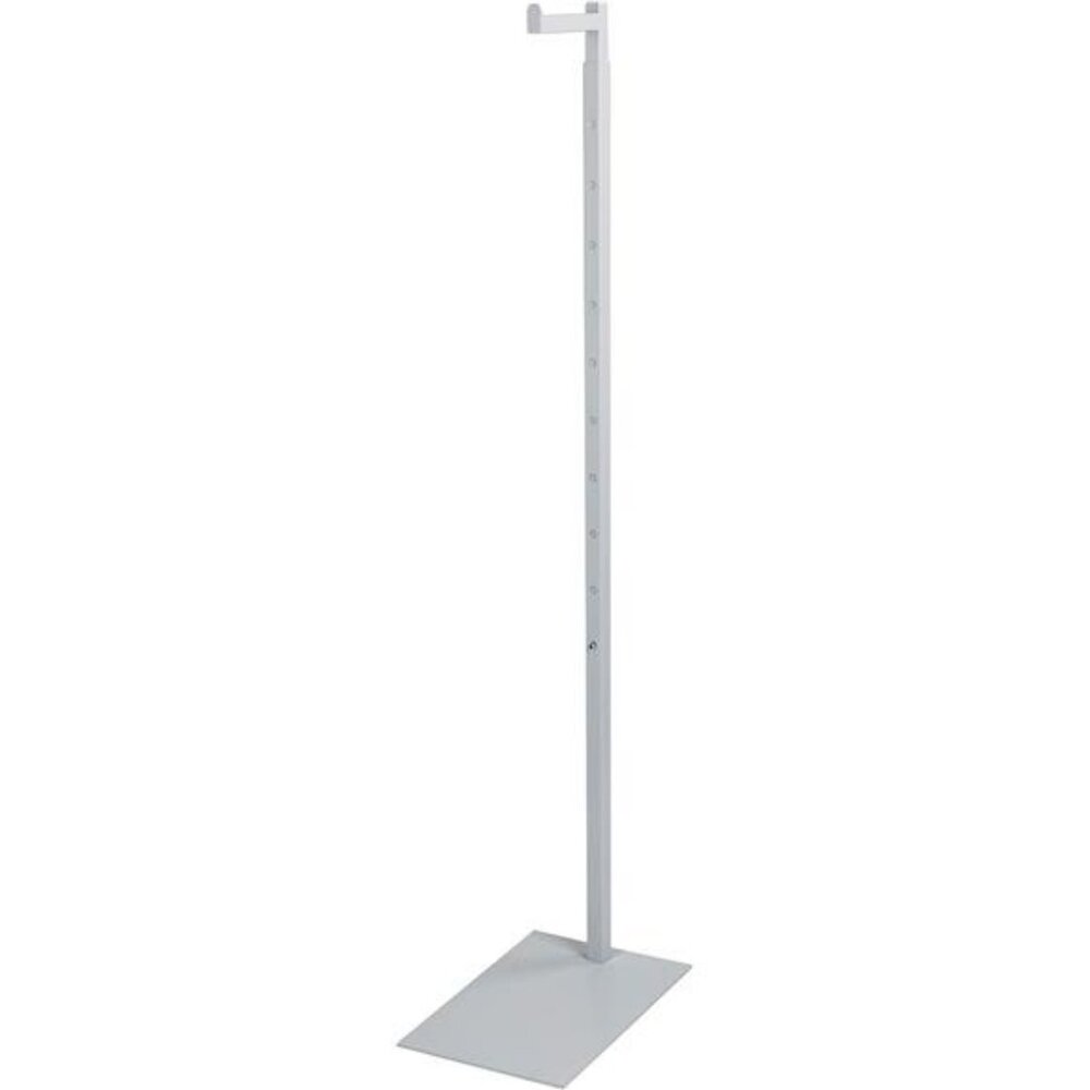 Adjustable White Costumer Stand – Single Arm Clothes Rack - Retail Clothing